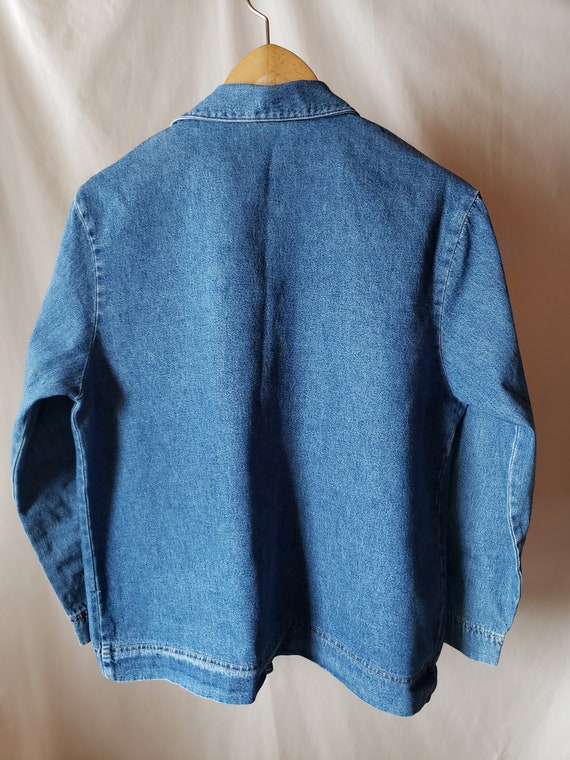 80's denim jacket | Scalloped hemline, pearl butt… - image 7