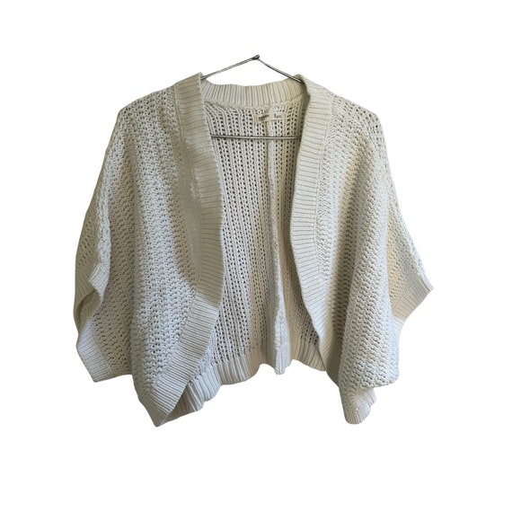 Crocheted sweater XXL Chunky sweater White 100% c… - image 1