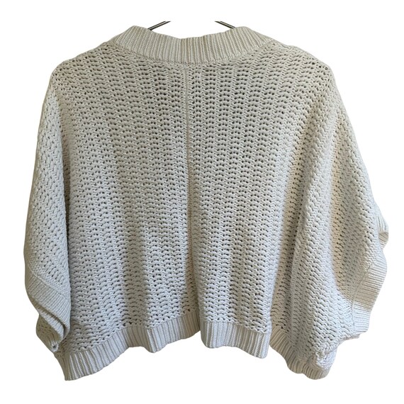 Crocheted sweater XXL Chunky sweater White 100% c… - image 4