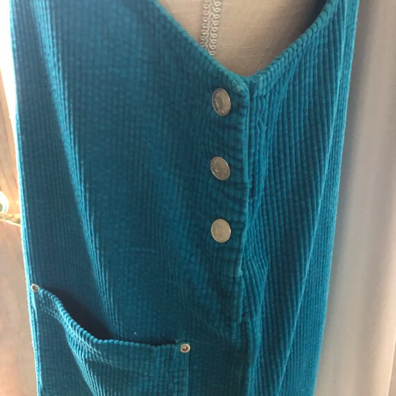 Corduroy Dress Vintage Denim & Co. Turquoise Cord… - image 6