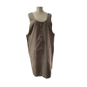 Corduroy overalls Dress 2XL Beige - square front pockets - 100% Cotton  Jumper dress