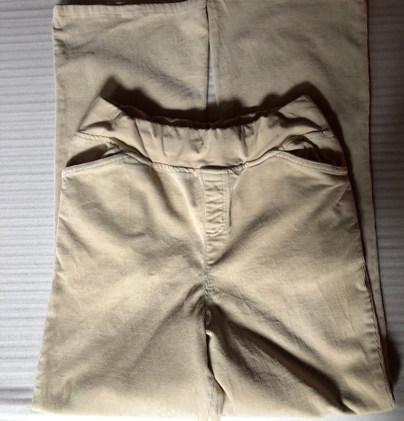 Lg Maternity Pants Beige Corduroy/90's vintage Mat