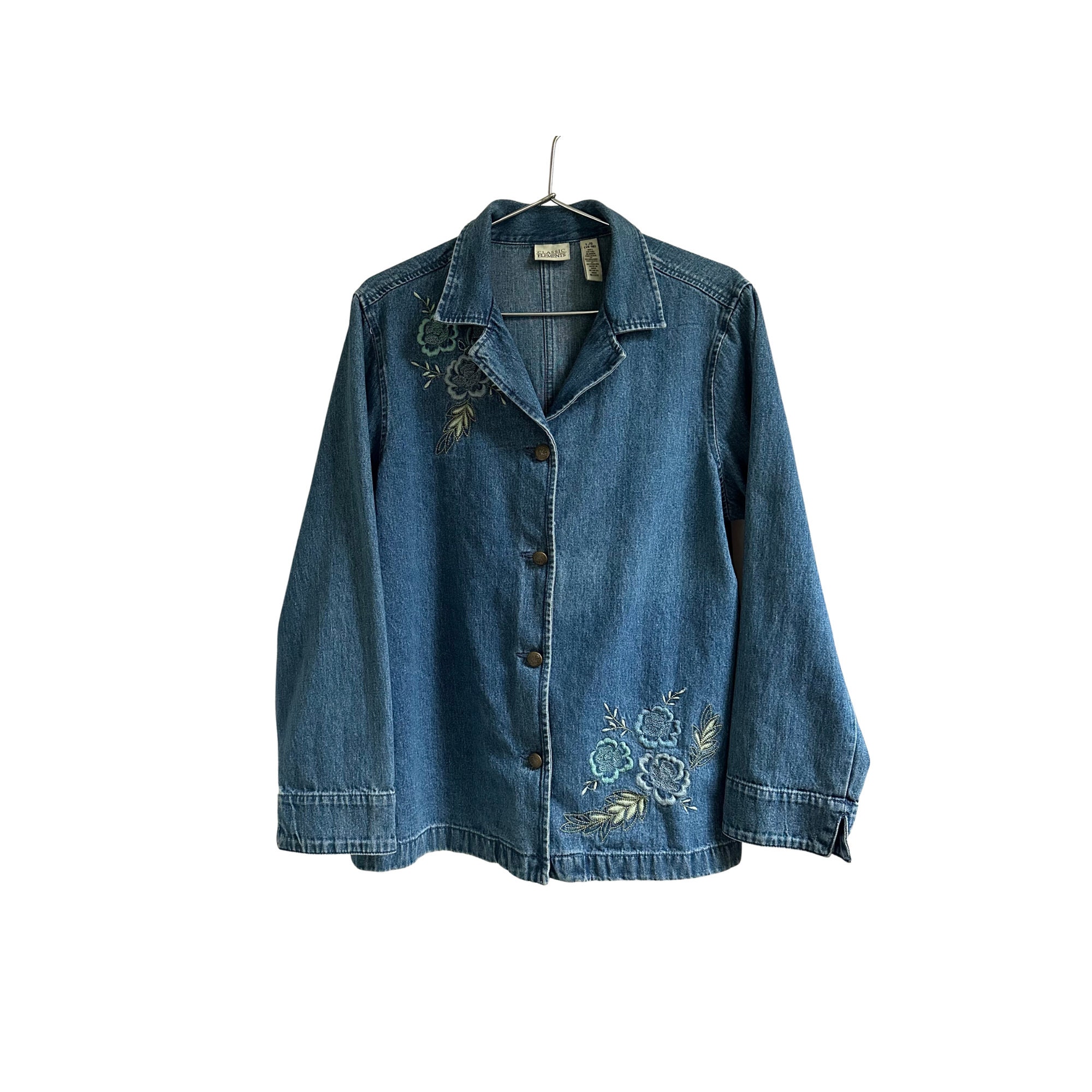ジャケット・アウター 80s vintage flower denim jeans jacket s-l400.jpg