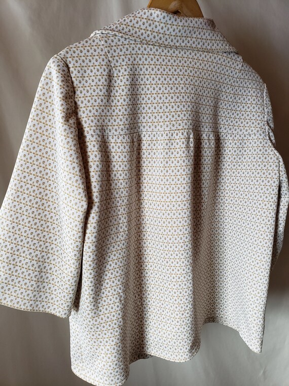 Vintage Boho Jacket, Beige Cropped 3/4 sleeve . U… - image 7