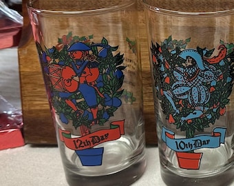 Christmas Glassware Vintage 12 Days of Christmas - Day 12 only one left