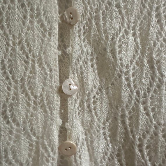 Lace Sweater M - wool blend Knit Cardigan/Elegant… - image 3