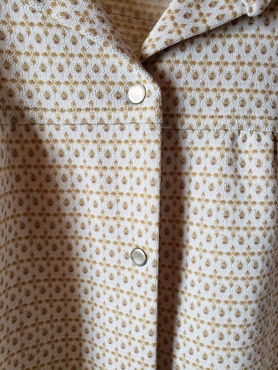 Vintage Boho Jacket, Beige Cropped 3/4 sleeve . U… - image 8
