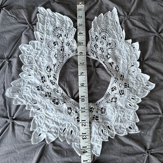Embroidered Collar Vintage Cotton Lace Embroidery… - image 5