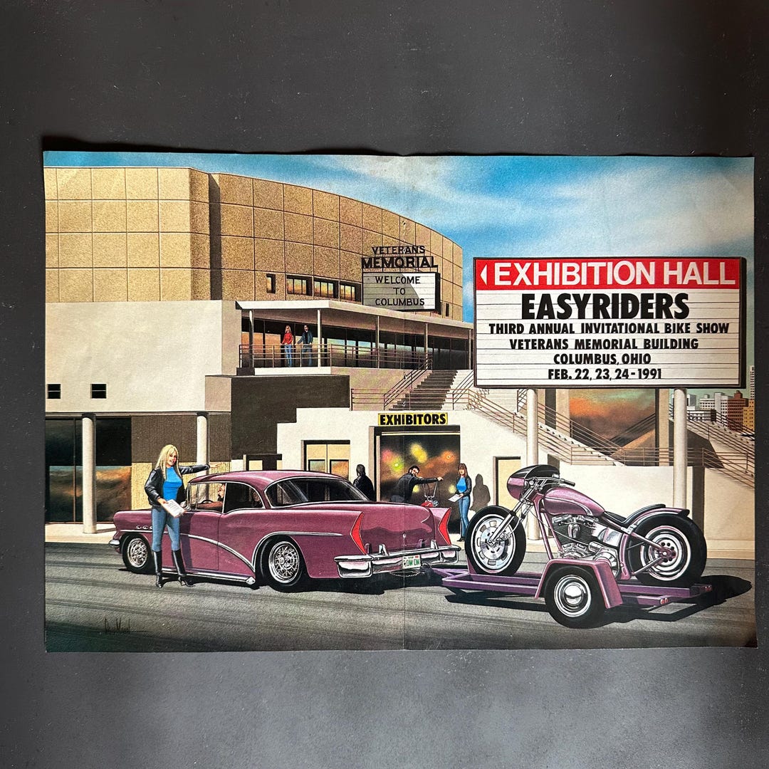 Easy Riders Rodeo Poster Vintage Easyriders Exhibition Hall Poster – Dave Mann Art, 1991 ...