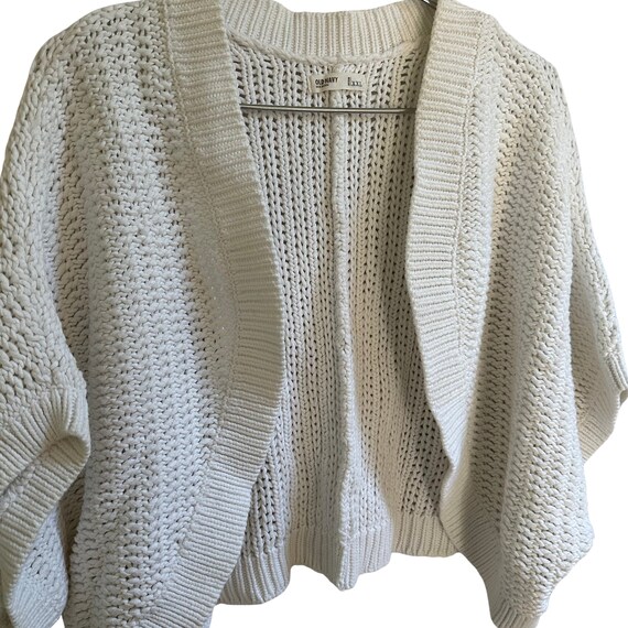 Crocheted sweater XXL Chunky sweater White 100% c… - image 2