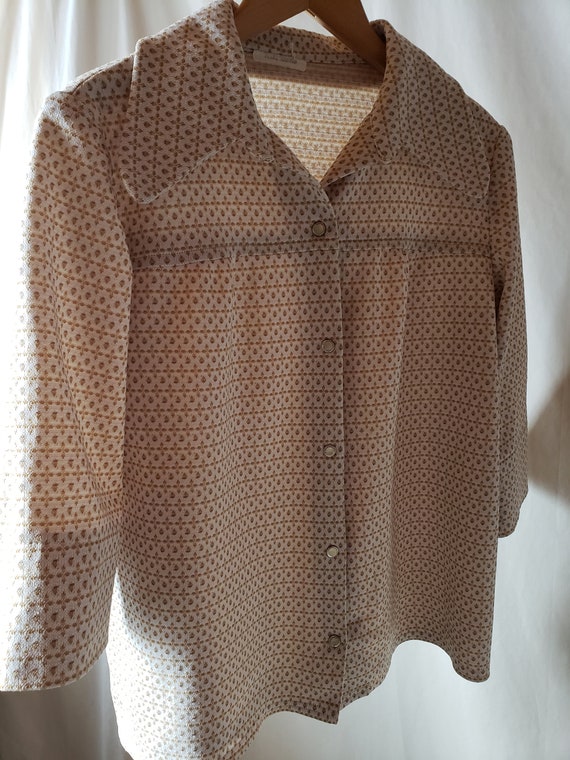 Vintage Boho Jacket, Beige Cropped 3/4 sleeve . U… - image 4
