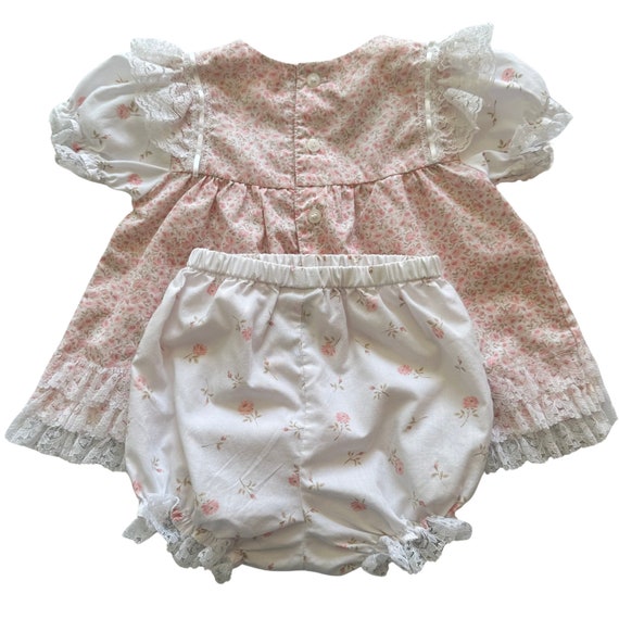 Baby clothes 6/9 mo Pink floral dress w/diaper co… - image 3