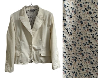 Cute Corduroy Jacket XXL Yellow corduroy floral lining - 1990's - Women's vintage clothing Shop