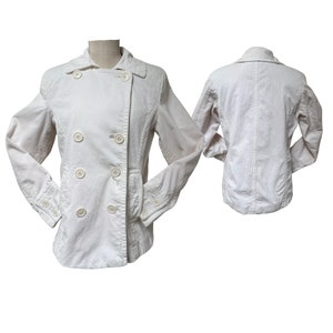 Corduroy Jacket M White with pink lining - 1980&#39;s Bass - Women&#39;s vintage clothing Shop