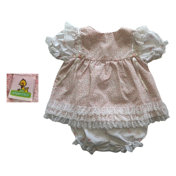Baby clothes 6/9 mo Pink floral dress w/diaper co… - image 1