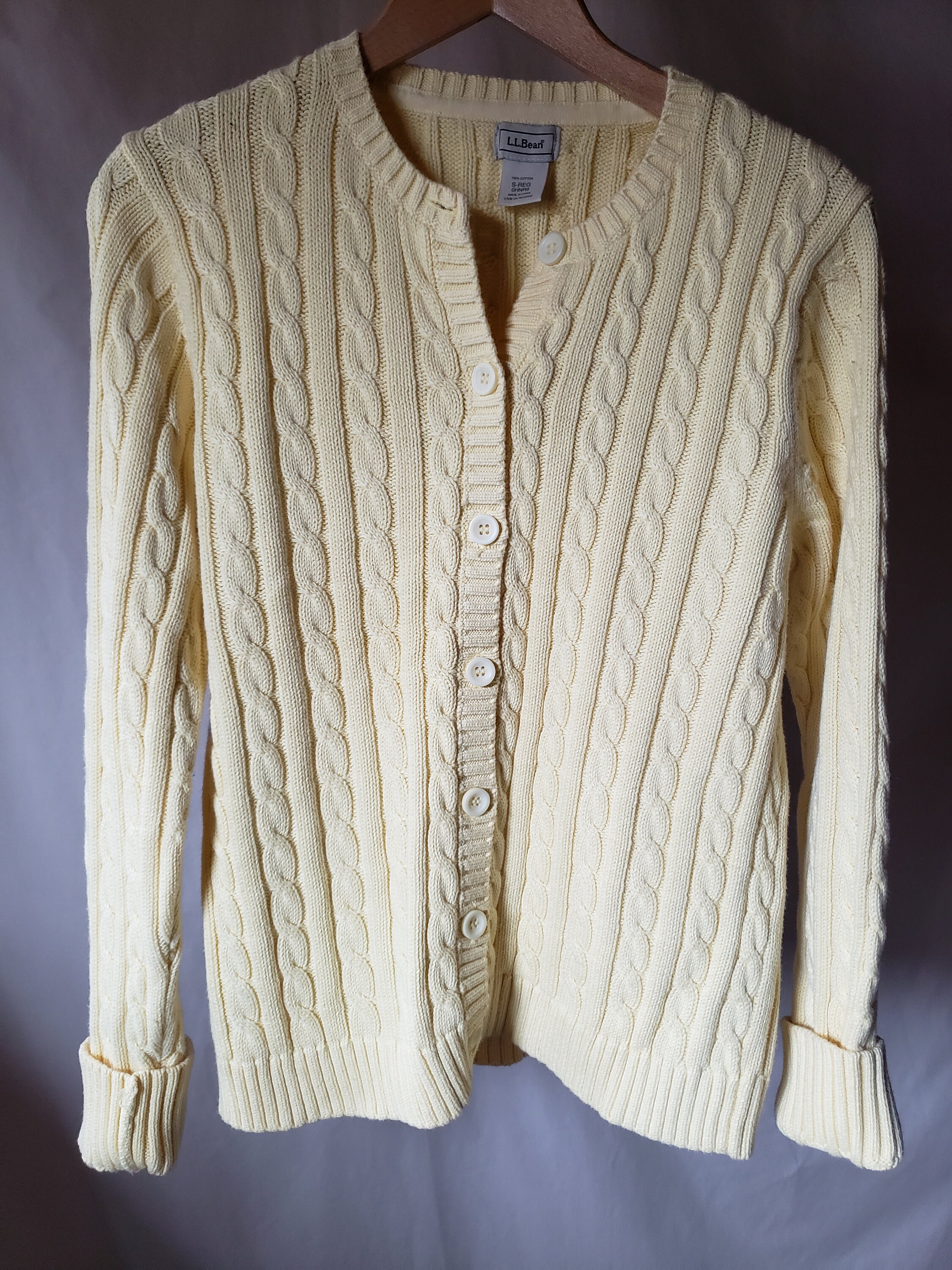 Vintage Ll Bean Cardigan/sunny Yellow 