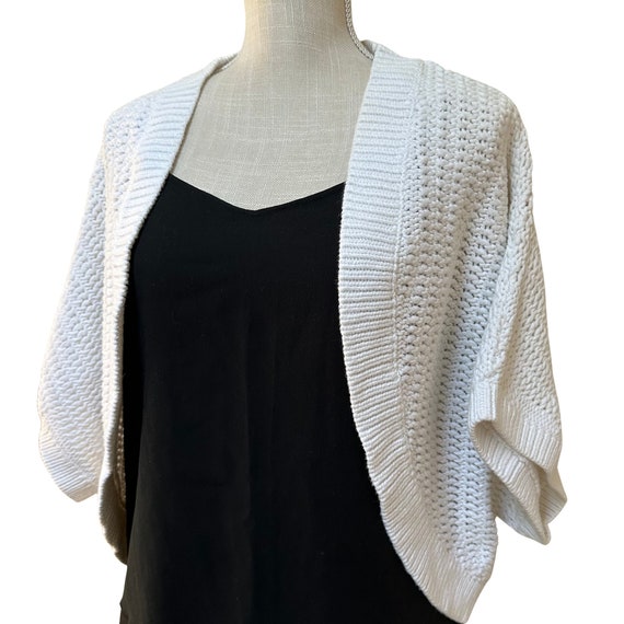 Crocheted sweater XXL Chunky sweater White 100% c… - image 5