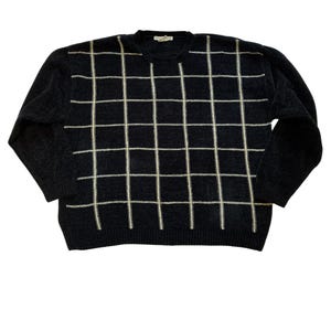 Velour sweater L Mens 80&#39;s KnightsBridge - Earth friendly shop Cleaning the earth one fabric at a time...