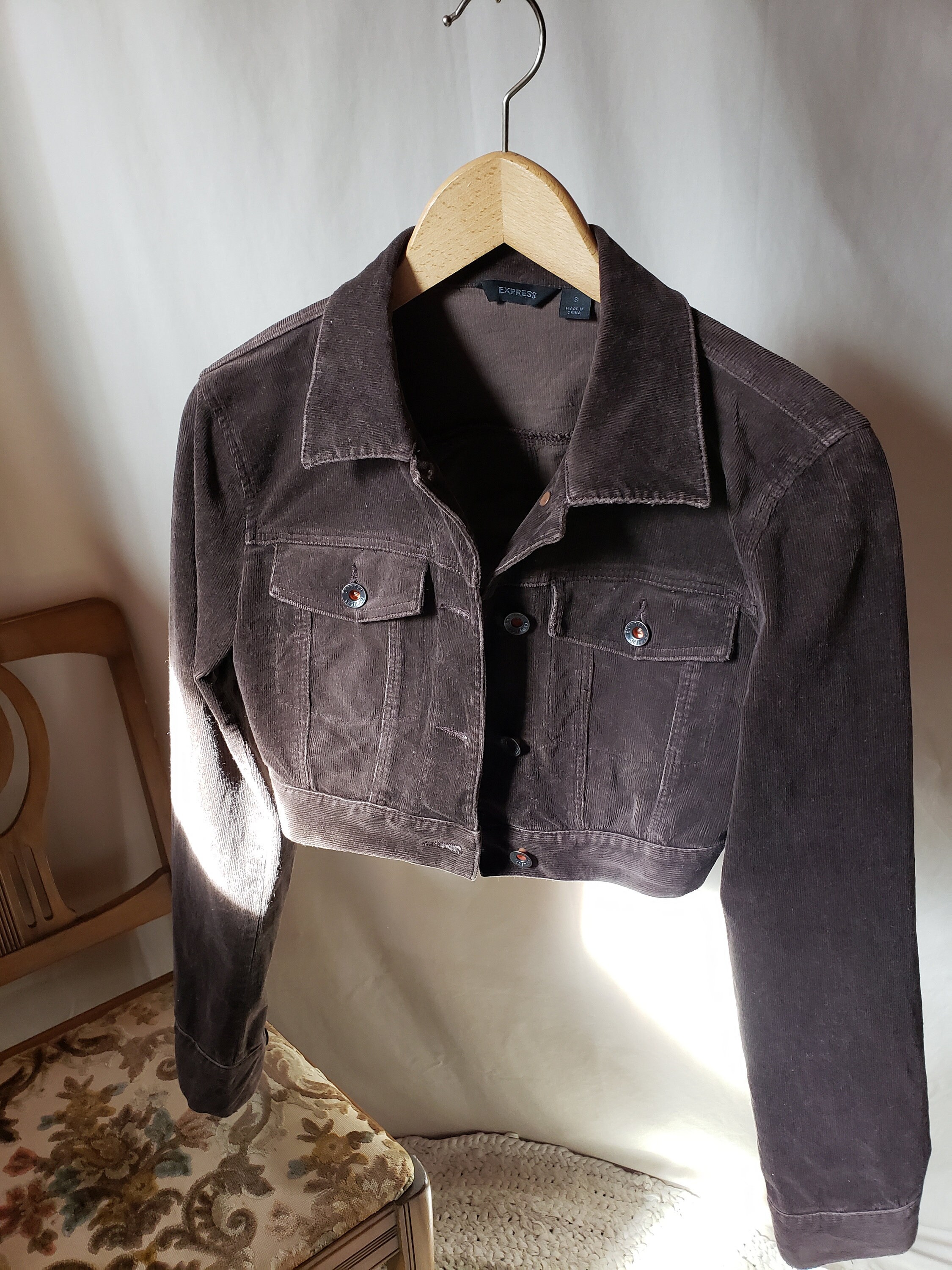 Cropped Corduroy Jacket With Copper 