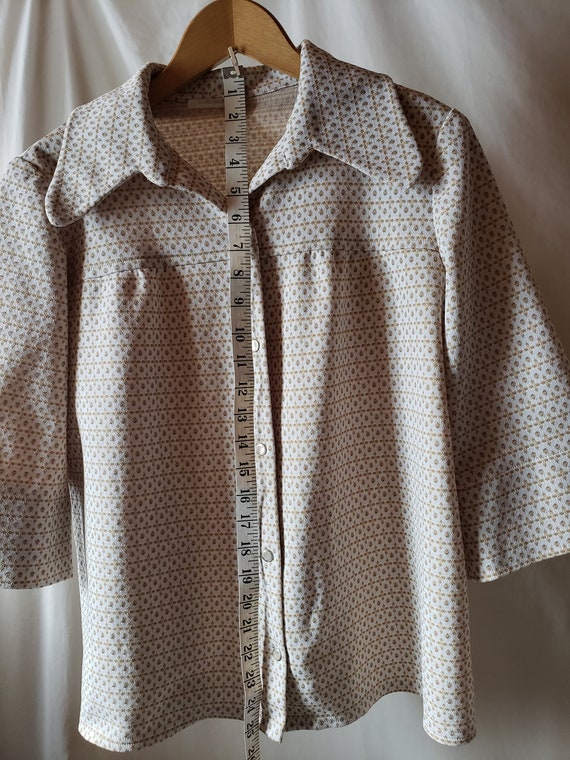 Vintage Boho Jacket, Beige Cropped 3/4 sleeve . U… - image 2