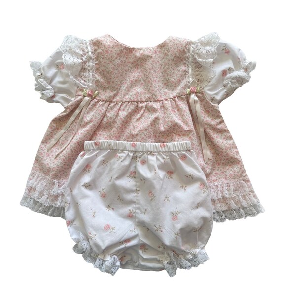 Baby clothes 6/9 mo Pink floral dress w/diaper co… - image 4