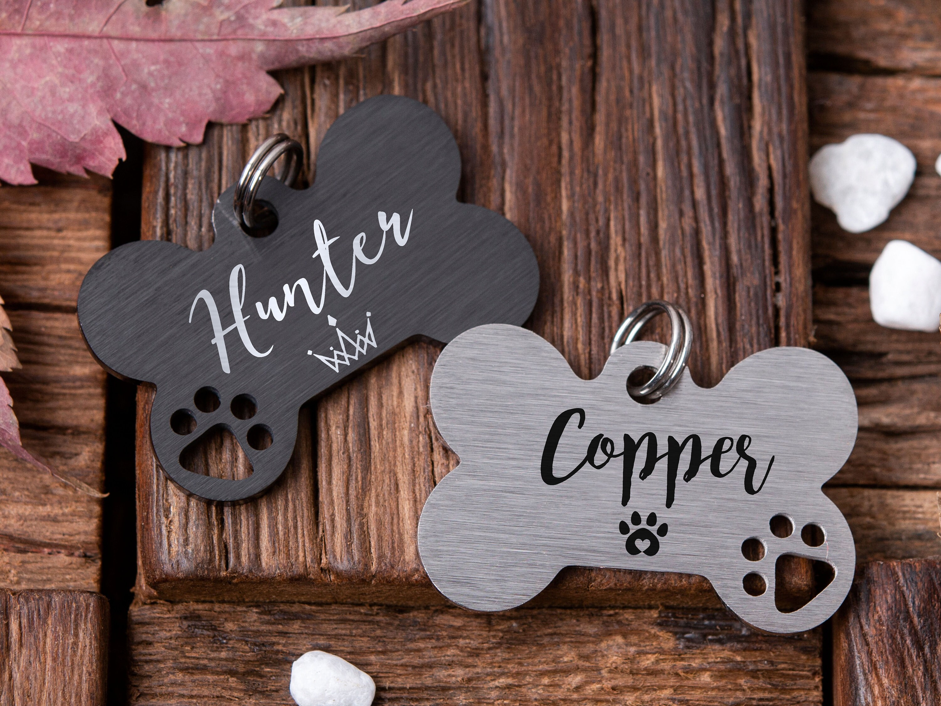 Microchip Dog Tag Personalized pet dog ID tag Bone Dog Etsy