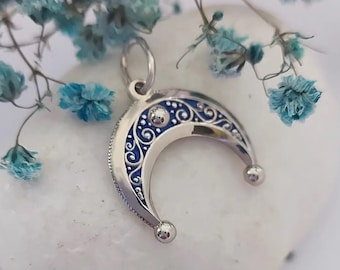 Crescent moon choker half moon necklace charm lunula pendant