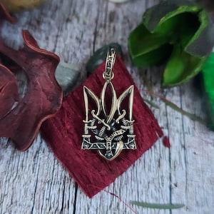 Ukrainian trident pendant tryzub necklace