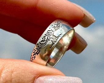 Yggdrasil Ring - Tree of Life Band - Norse Mythology Sterling Silver Viking Wedding Ring