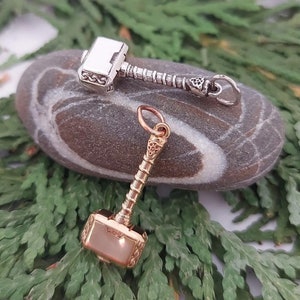 Thor&#39;s Hammer Bronze Mjolnir Pendant - Viking Norse Silver Jewelry