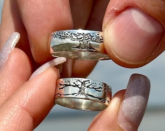 Viking wedding ring set viking engagement ring Yggdrasil tree of life ring wedding ring set