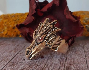 Bague dragon réglable unique - Bijoux inspirés de la fantaisie pour homme et femme - Cadeau parfait pour les amateurs de dragons