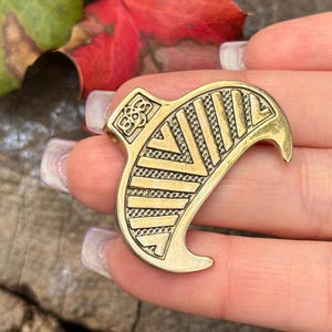 Viking Lunula Pendant • Authentic Crescent Moon Necklace • Handcrafted Sterling Silver Viking Jewelry • Norse Amulet Gift for Her