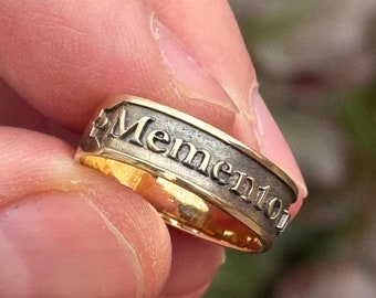 Memento Mori Ring - Silver, Gold, or Bronze Vivere Ring, Gothic Reminder of Mortality