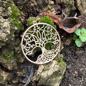 Ciondolo con albero della vita con tridente ucraino - Collana con simbolo vichingo Tryzub