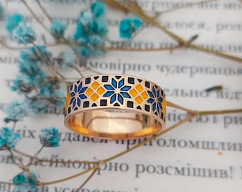 Ukrainian embroidery ring Ukraine ornament ring