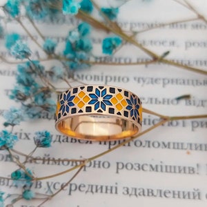 Ukrainian embroidery ring Ukraine ornament ring