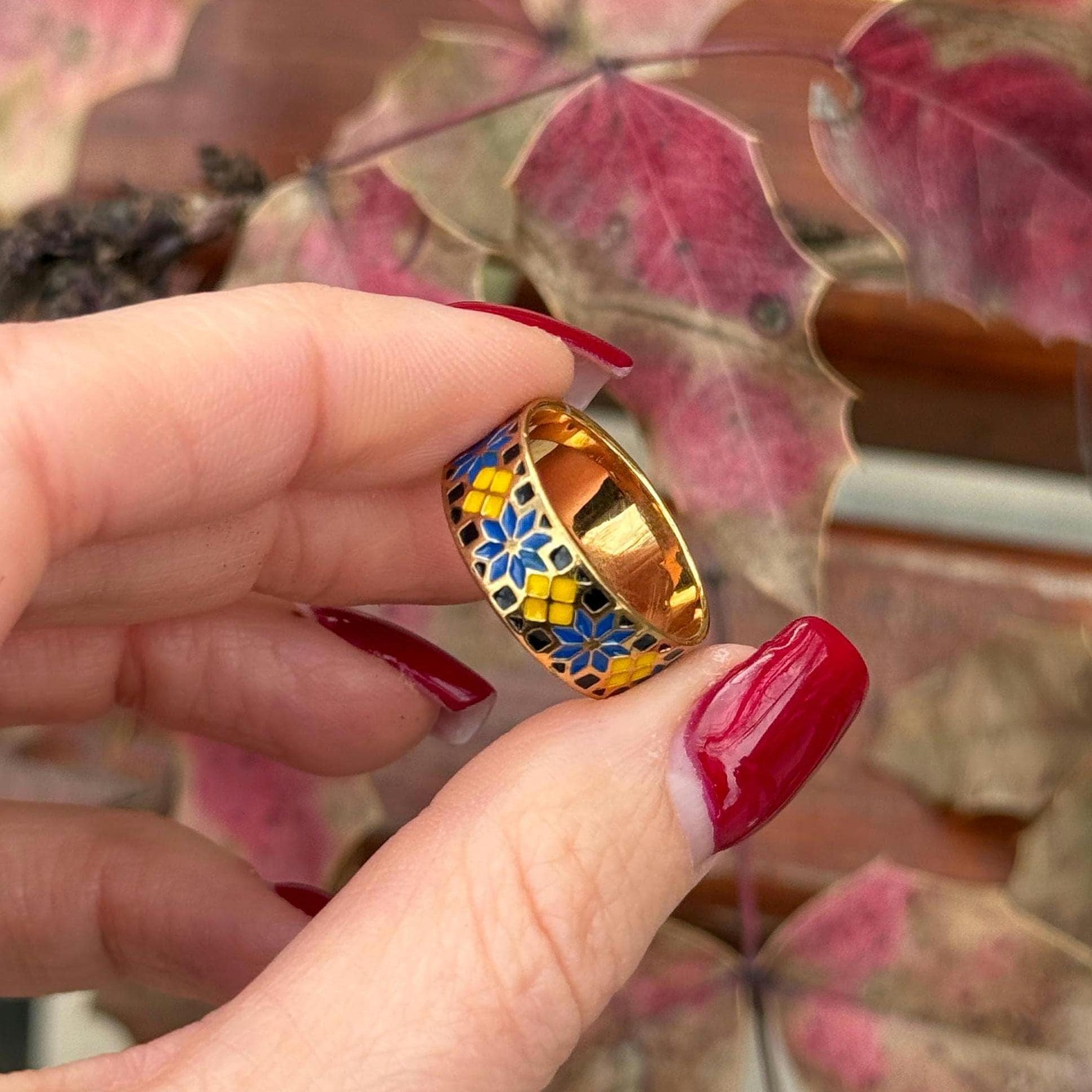 Ukrainian Embroidery Ring With Enamel – Traditional Ukraine
