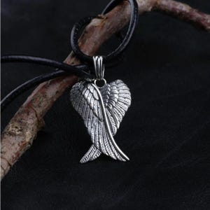 Angel Wings Necklace Pendant in Sterling Silver • Guardian Angel Jewelry • Memorial Necklace • Spiritual Gift • Wing Charm Necklace