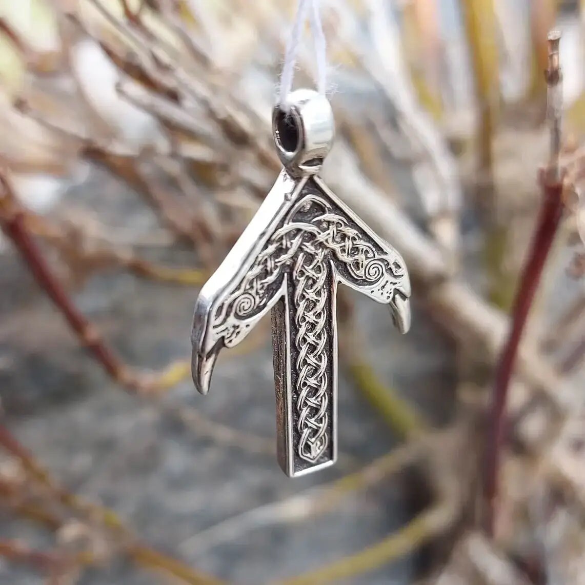 Viking Rune Tyr Pendant – Norse Raven Necklace – Odin’s Symbol Amulet ...