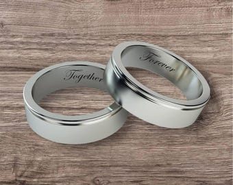 Custom Ring Engraving - Personalized Engraving Inside/Outside on Silver, Bronze and Gold Jewelry