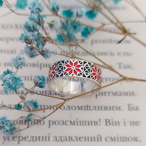 Ukraine ornament ring Ukrainian ring Embroidery ring ukraine ornament image 2