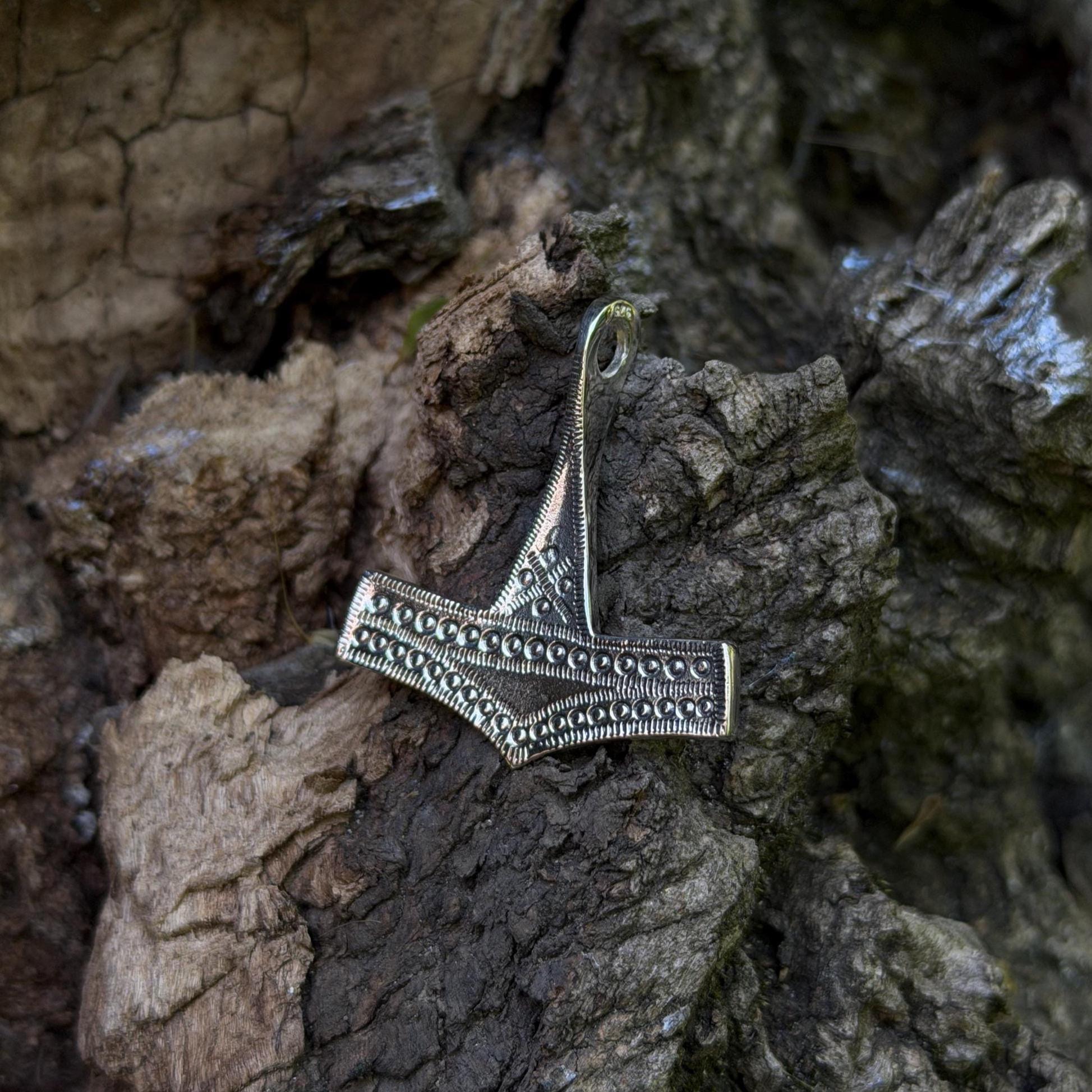 Bronze Romersdal Mjolnir Pendant - Sterling Silver Thor Hammer
