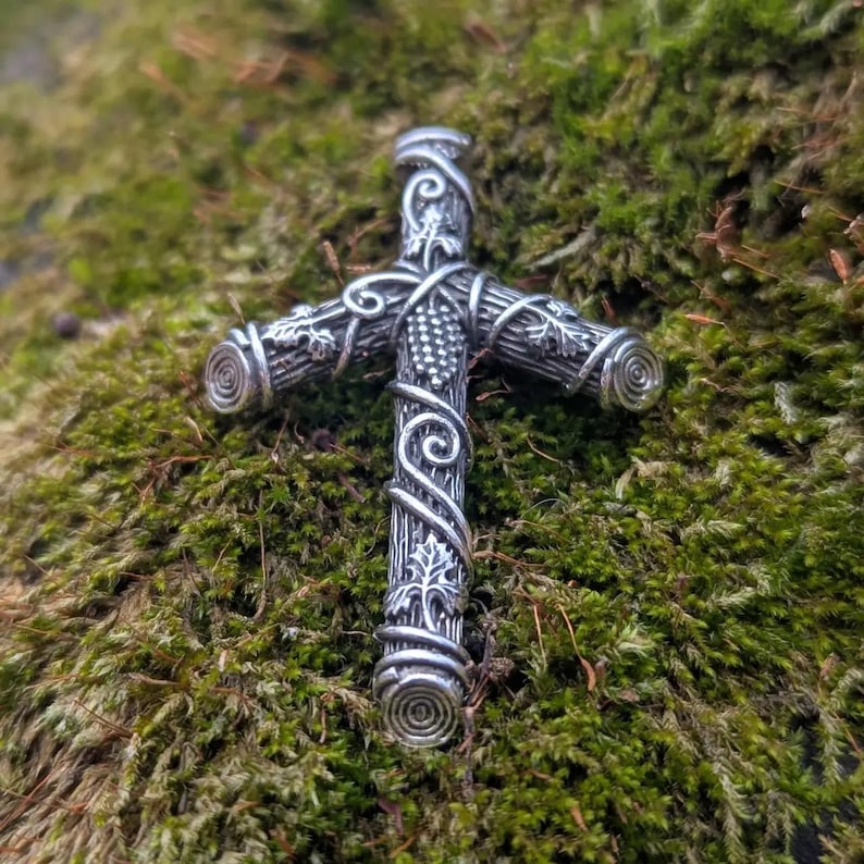 Decayed Cross Rune Viking Tyr Rune Cross Pendant – Norse Rune Necklace – Tiwaz Rune Amulet ...