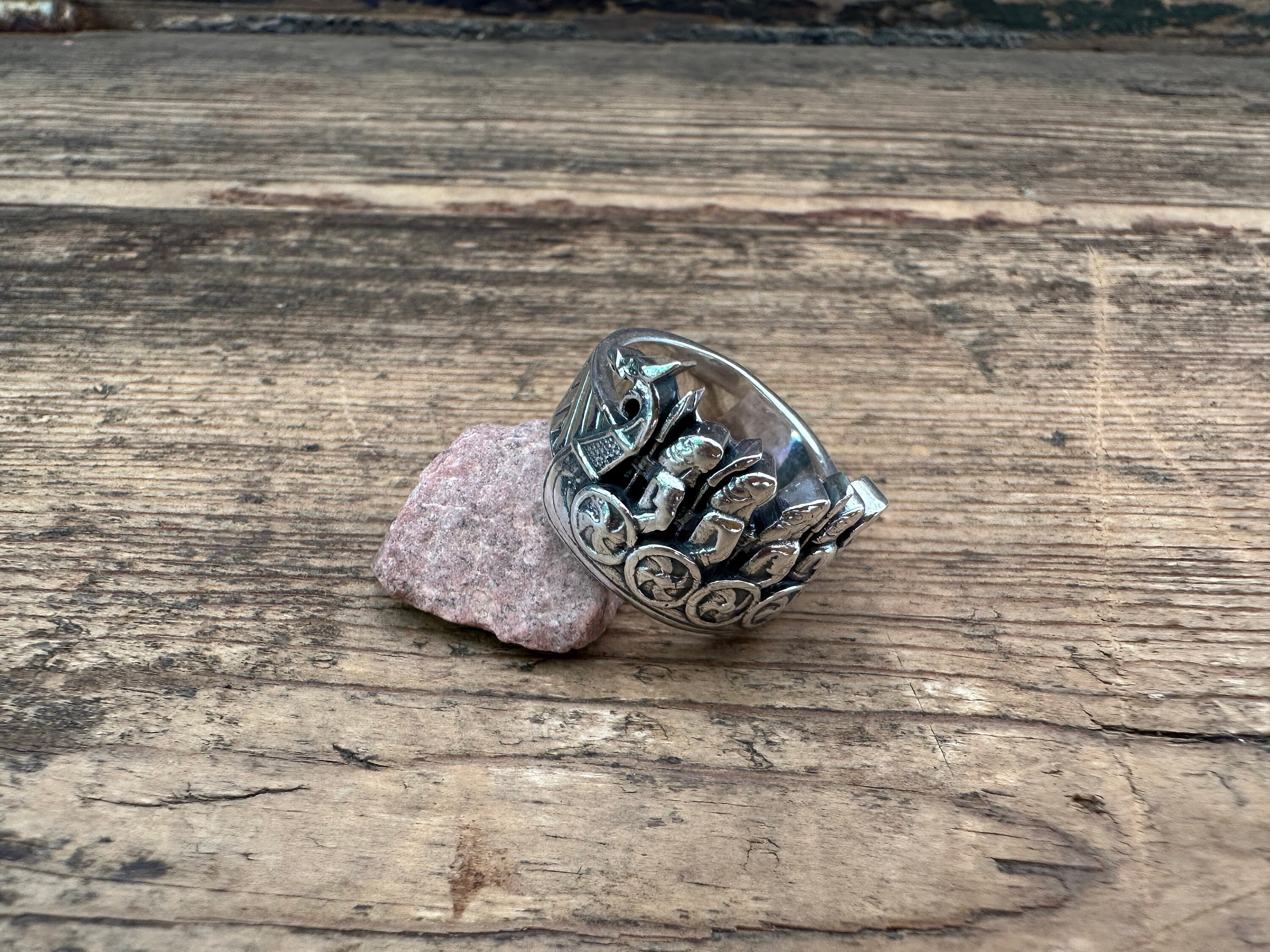 Drakkar Viking Ship Nordic Ring Mens Viking Ring 925 Silver Etsy