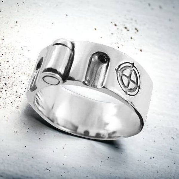 Silver Bullet and Target Ring - Tactical Statement Jewelry