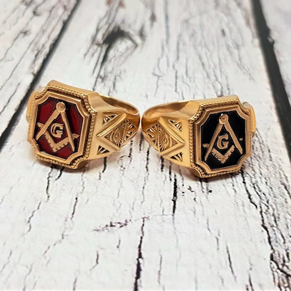 Silver masonic ring enamel freemason ring gold masonic ring