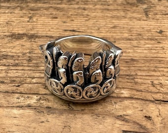 Drakkar Viking Ship Ring – Norse Longboat Ring for Men – Sterling Silver Nordic Viking Jewelry – Scandinavian Warrior Ring