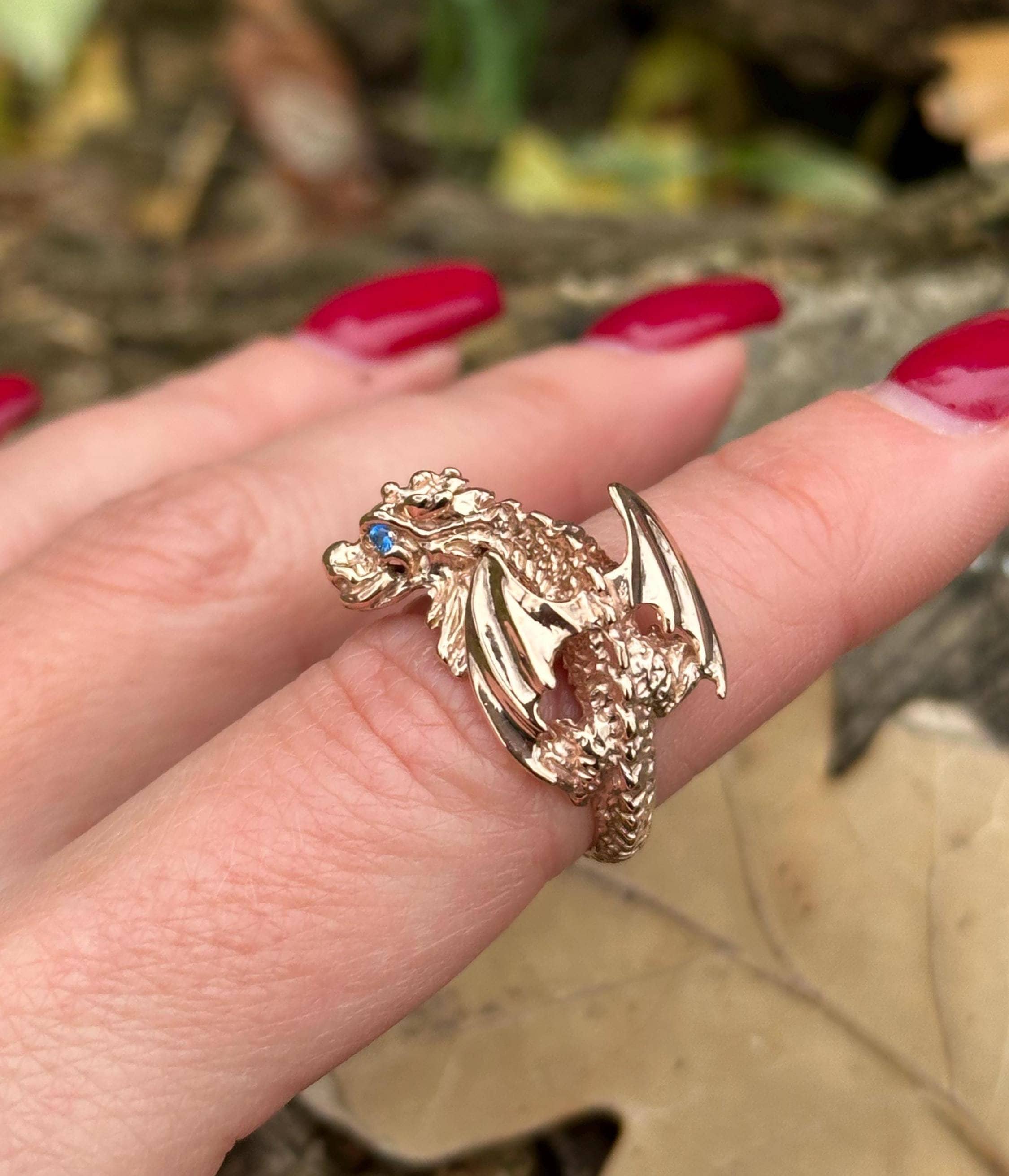 Dragon & Tiger Ring | Yin Yang Taoist Jewelry | 925 Sterling  Dragon ring dragon figurine with beautiful details not stick magnet 925size  6.5 main image 2