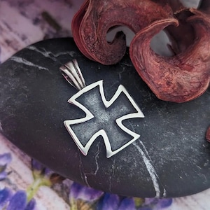 Silver Maltese Cross Knights of Malta Pendant - Templar Cross Necklace